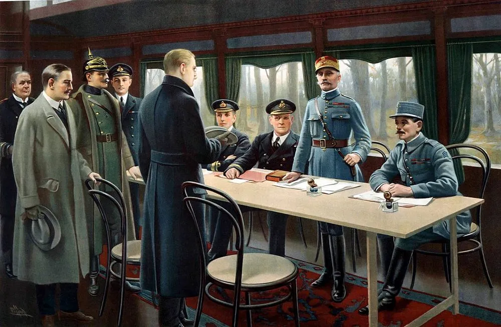 Подписание перемирия 11 ноября 1918 года.